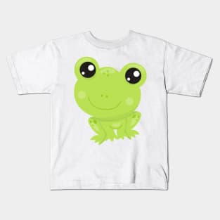 Cute Frog, Little Frog, Baby Frog, Green Frog Kids T-Shirt